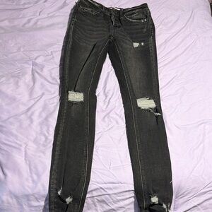 Women's Black Distressed Skinny Jeans